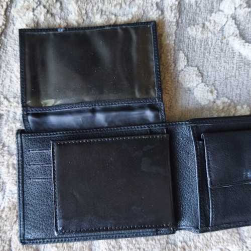Leather wallet used, black
