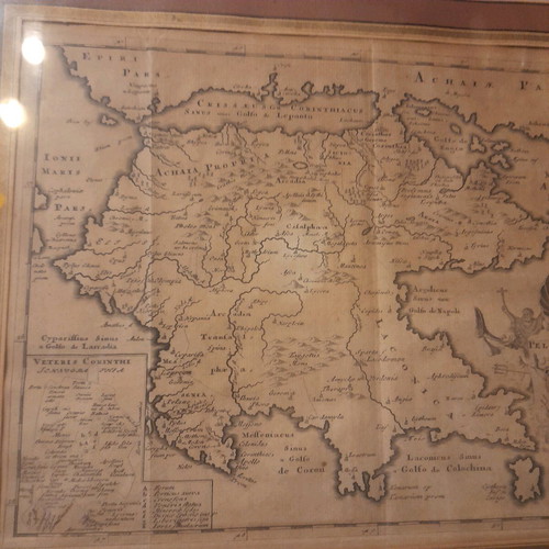 Two authentic engravings used with maps of Peloponnese and the hermit route