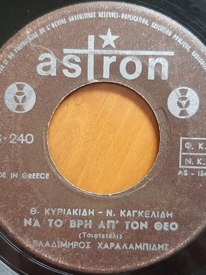 Ν. & Βλ. Χαραλαμπίδης Τη Γερμανίας Τα Νερά 7" single μεταχειρισμένο, λαϊκό
