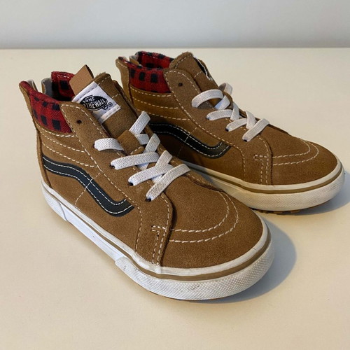 Vans kids boots used with check detail, size 25.5