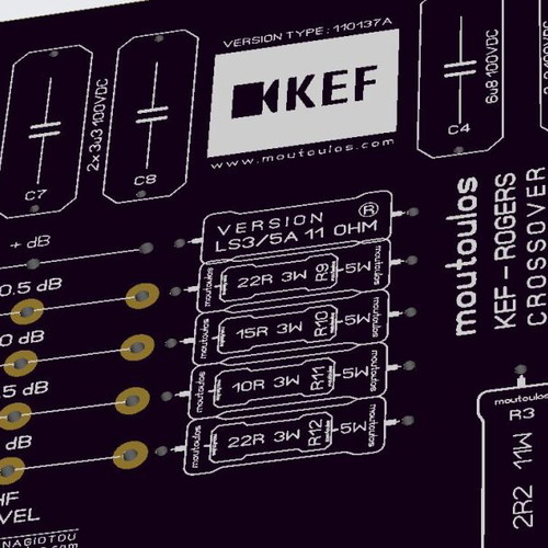 Crossover 11ohm BBC-Rogers-KEF LS3-5A PCB new