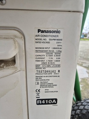 Panasonic Air Conditioner 18, like new, wall mount with new filters