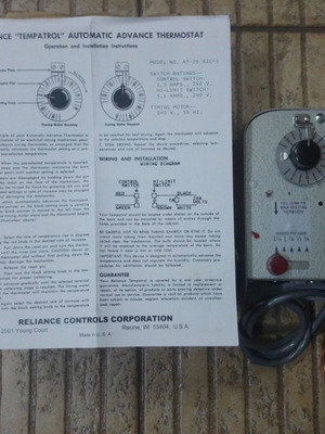 Mechanical thermostat automatic advance AT-2S 81C-5 new