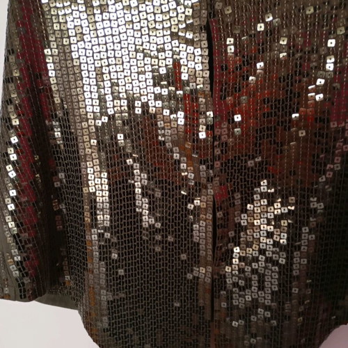 Blouse style vest with sequins Benetton medium, like new, khaki