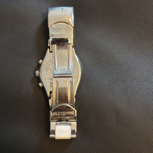Ρολόι Swatch Irony Chrono γυναικείο σαν καινούργιο, ασημί και άσπρο με κρύσταλλα