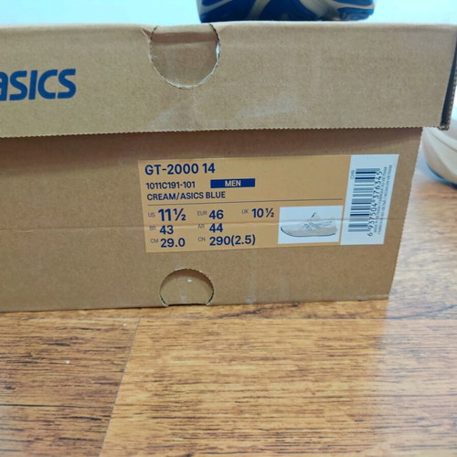 Asics GT-2000 14 Cream/Blue Size 46 New Running Shoes