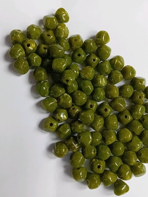 Green olive beads, pack of 90