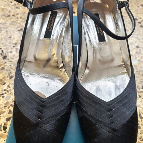 J. Bournazos Simona-1 black pumps with strap like new, size 39