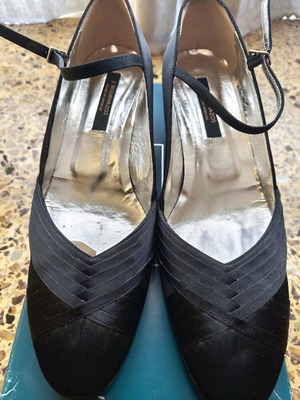 J. Bournazos Simona-1 black pumps with strap like new, size 39