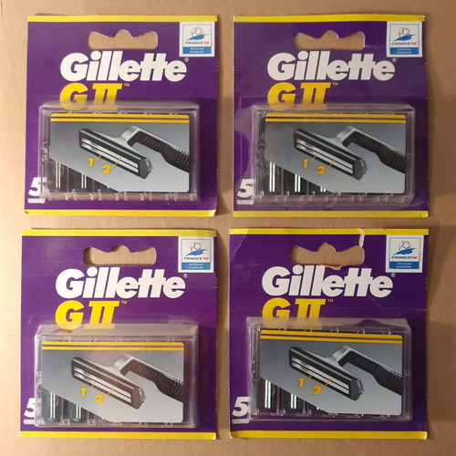 Gillette GII razor blade replacements new, set of four packs