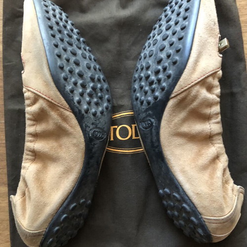 Tod's camel suede ballerina flats size 38.5