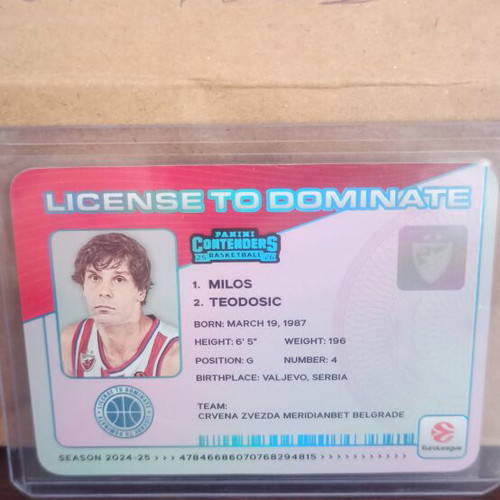 Milos Teodosic License to Dominate card like new