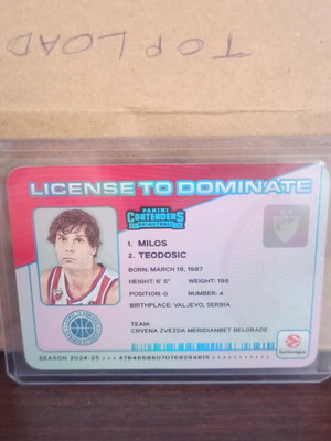 Milos Teodosic License to Dominate card like new
