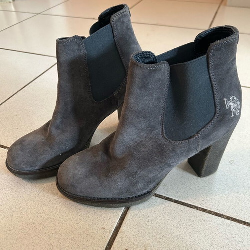 Polo gray slip-on heels like new, size 37