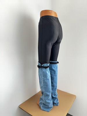 Trend denim pants like new, black and blue, sizes S/M