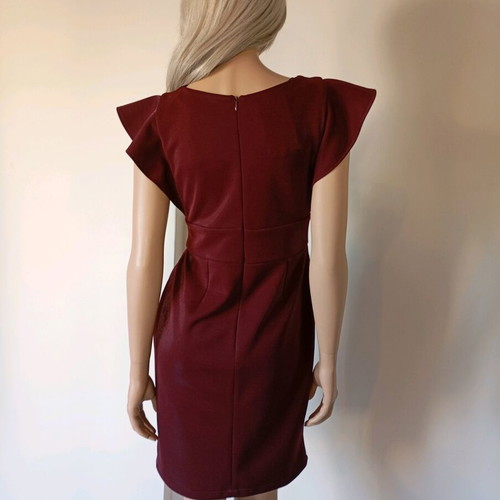 Φόρεμα κοντό καινούργιο, burgundy, one size, ελληνικής βιοτεχνίας