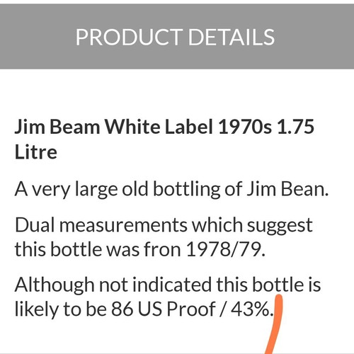 Jim Beam 1.75 L 70's new from American Base in Elliniko