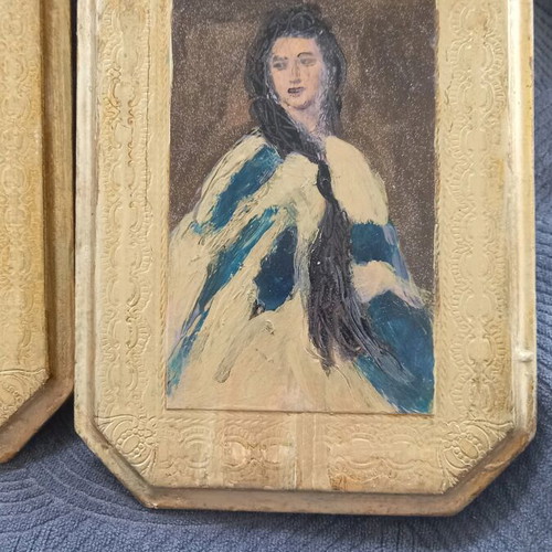 Vintage wooden frames used, painted and restored