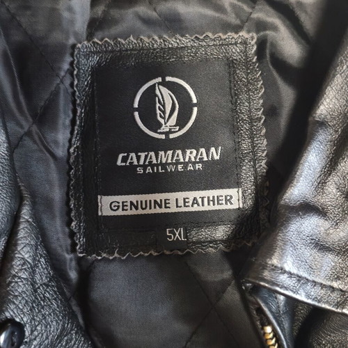 Catamaran Bomber Jacket 5XL genuine leather like new, black