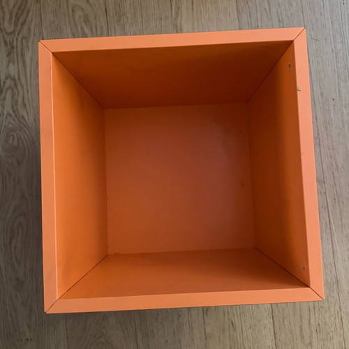 IKEA wall cube shelf used, orange