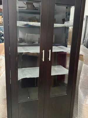 Wenge Living Room Composition with Cabinet, Shelves and Internal Lighting like new