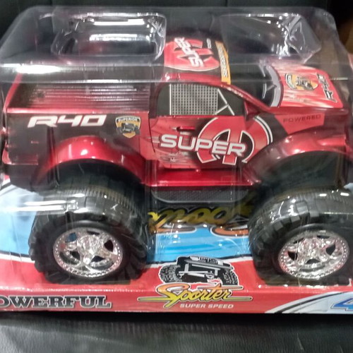 Toy Car new, elevated pickup truck, red plastic