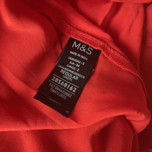 M&S women's red long skirt, size XS / 34