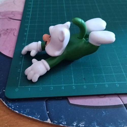 Cat Luigi figure from Nintendo Super Mario series, used
