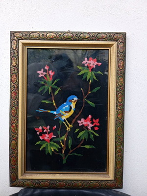 Χειροποίητο κέντημα vintage σαν καινούργιο με κορνίζα 30x40