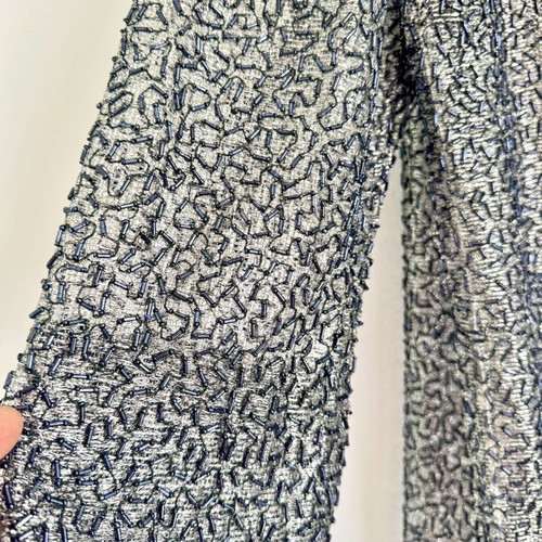 Vintage cardigan kimono with metallic knit and beads, like new