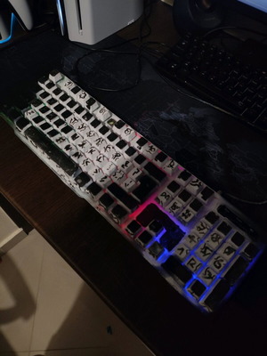 Keyboard and mouse used with Gran Turismo game
