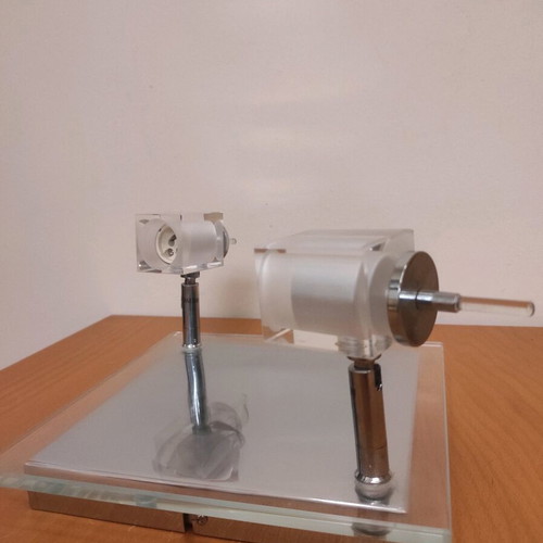 New double glass ceiling spotlight GU10 with nickel base and adjustable head