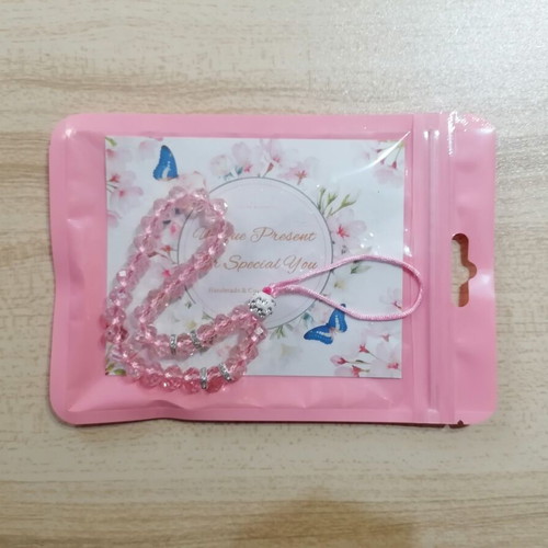 Decorative mobile strap accessory wrist bracelet pink new