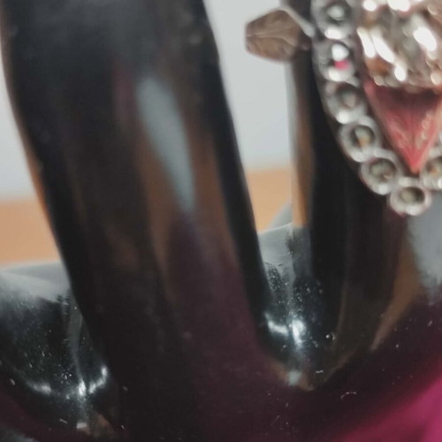 Roditiko silver-gold ring used with marcasite, size 16