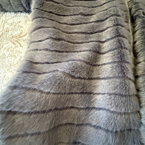 Grey fur coat like new, size M