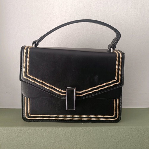 Handbag used, black with gold details