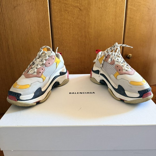 Balenciaga Triple S Low Top Sneakers, size 38, white multi