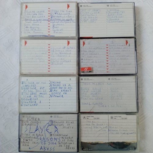 Cassette tapes used, 8, metal bands, untested