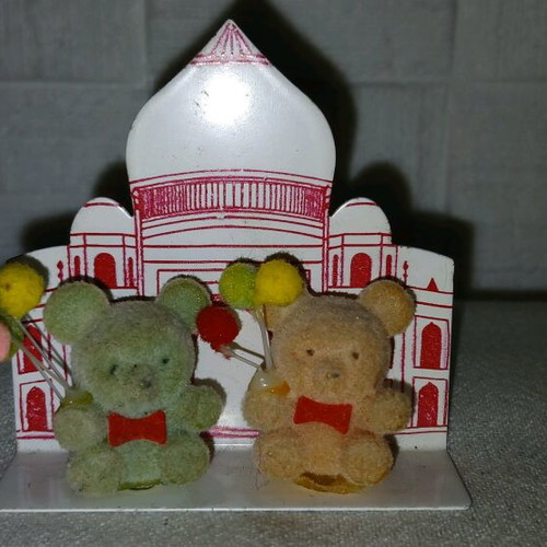 Taj Mahal teddy bears from the 80s used with metal base