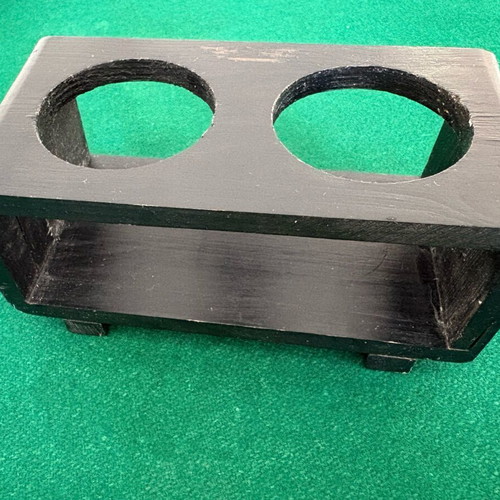 Wooden candle holder for two candles used