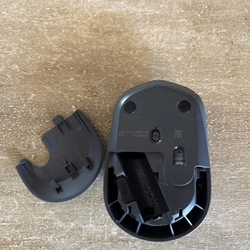 Logitech M171 wireless mouse used with USB receiver grey black