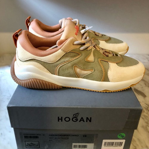 Hogan H597 sneakers new, size 39, beige and green