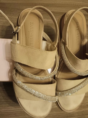 Day Vine platform sandals size 37 used, beige and gold