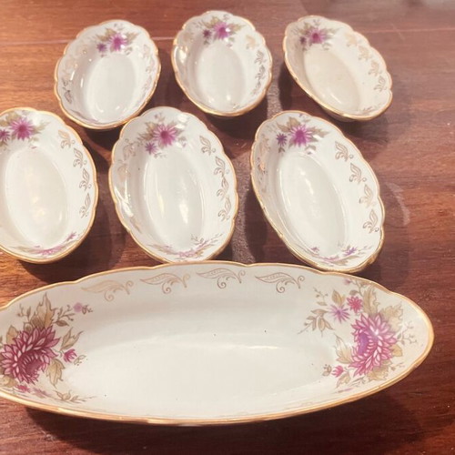 Antique Russian porcelain meze set like new, 7 pieces