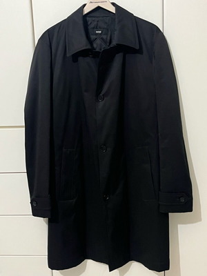Hugo Boss Car Coat used men's coat size XL black water repellent