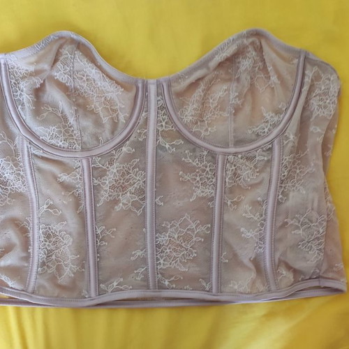 Zara corset top new, beige pink, size L