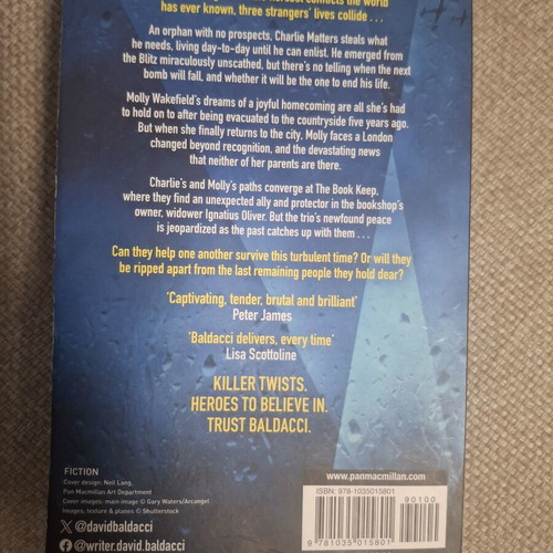 Strangers in Time by David Baldacci, historical thriller paperback