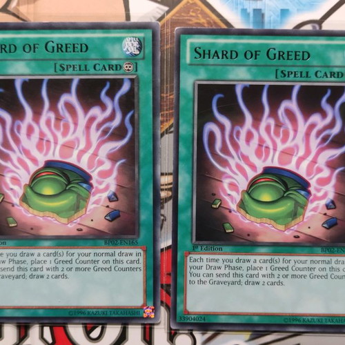 Shard of Greed Rare Yu-Gi-Oh! cards used x2