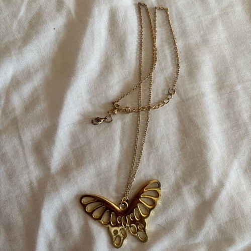 Butterfly gold necklace new