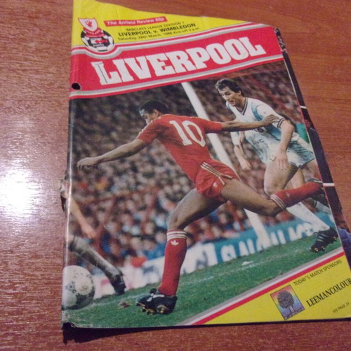 Liverpool vs Wimbledon 1988 official programme used